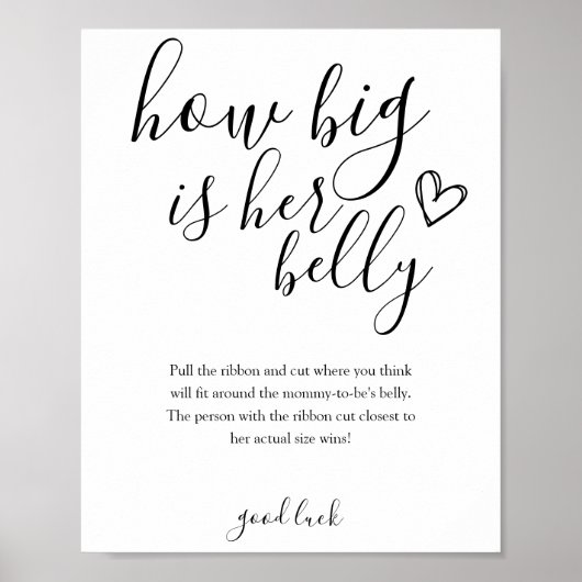 Hoe groot is haar buik Baby shower spel Poster (Voorkant)