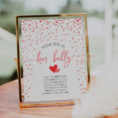 Hoe groot is haar buik Baby shower spelbord Poster