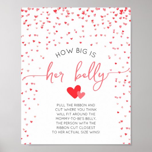 Hoe groot is haar buik Baby shower spelbord Poster (Voorkant)