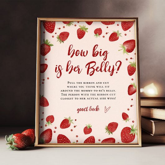 Hoe groot is haar buik? Berry Sweet Baby shower te Poster