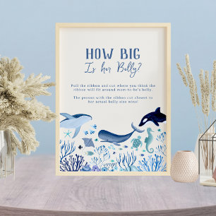 Hoe groot is haar buik onder Zee Baby shower spel