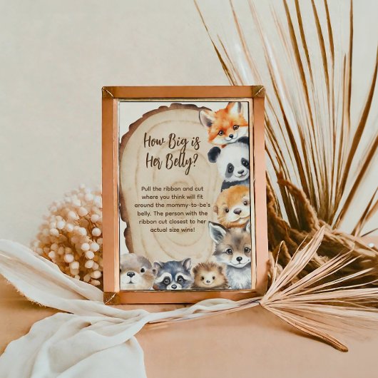 Hoe groot is haar buik Woodland dierenspel teken Poster