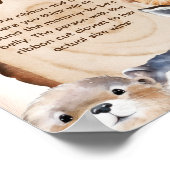 Hoe groot is haar buik Woodland dierenspel teken Poster (Hoek)