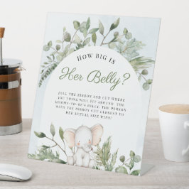 Hoe groot is haar buikjongen olifant Baby shower t Reclamebord Met Voetstuk