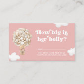 Hoe groot is haar buikkaartjes, roze Beren ballonn Informatiekaartje (Voorkant)