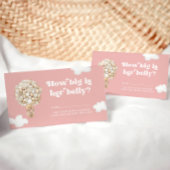 Hoe groot is haar buikkaartjes, roze Beren ballonn Informatiekaartje