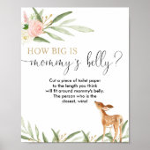 Hoe groot is het baby shower-spel van mama's buikh poster (Voorkant)