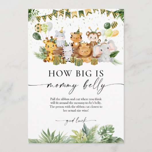 Hoe groot is het Baby shower van mama Advieskaart (Voorkant)