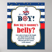 Hoe groot is het Belly Baby shower Game Nautical v Poster (Voorkant)