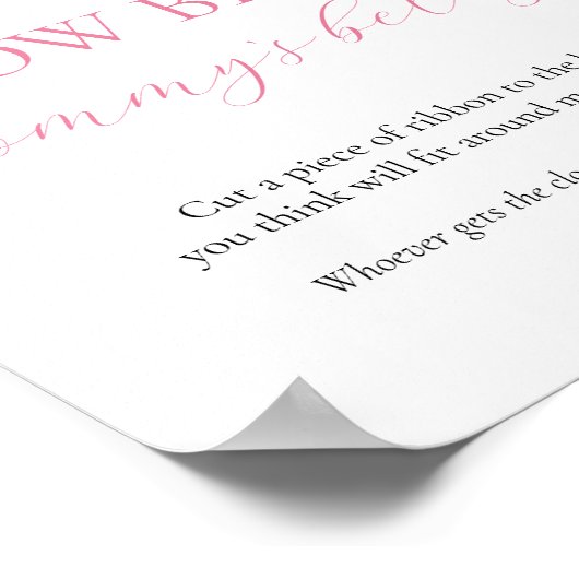 Hoe groot is het Belly Baby shower Game Sign van m Poster (Hoek)