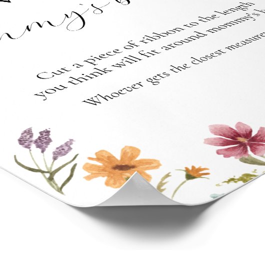 Hoe groot is het Belly Baby shower Game Sign van m Poster (Hoek)