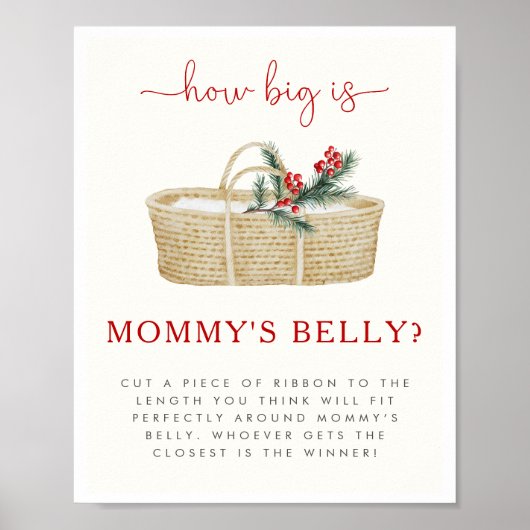 Hoe groot is het Belly Baby shower Game Sign van m Poster (Voorkant)