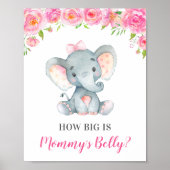 Hoe groot is het Belly Elephant Baby shower Game v Poster (Voorkant)