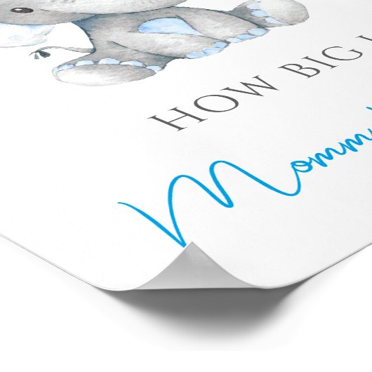 Hoe groot is het Belly Elephant Baby shower Game v Poster (Hoek)