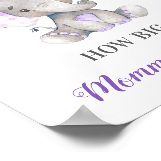 Hoe groot is het Belly Elephant Baby shower Game v Poster (Hoek)