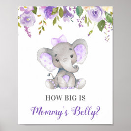 Hoe groot is het Belly Elephant Baby shower Game v Poster