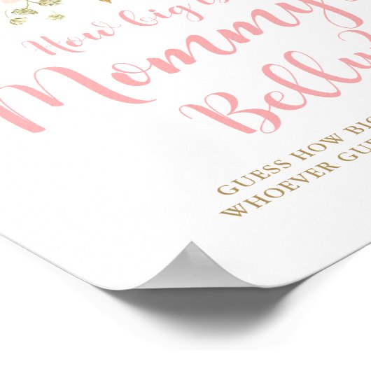 Hoe groot is het Belly Game Sign van mama? Poster (Hoek)