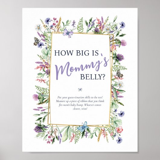 Hoe groot is het Belly Garden Baby shower Game van Poster (Voorkant)