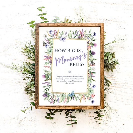 Hoe groot is het Belly Garden Baby shower Game van Poster