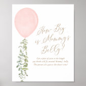 Hoe groot is het Belly Pink Ballon Baby shower van Poster (Voorkant)