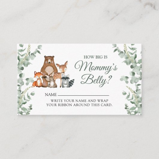 Hoe groot is het Belly Ticket van mama - Woodland  Informatiekaartje (Voorkant)