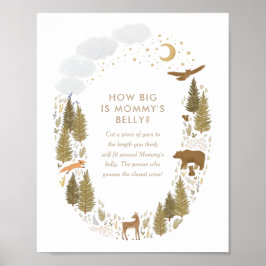 Hoe groot is het Belly Woodland Baby shower Game v Poster