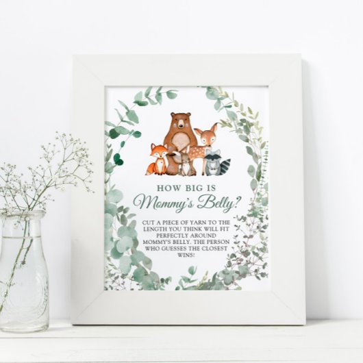 Hoe groot is het Belly Woodland Baby shower van ma Poster