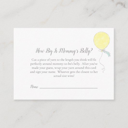 Hoe groot is het buik-Baby-sprinkelspel van mama-t Informatiekaartje (Voorkant)