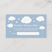 Hoe groot is het Mommy Belly Blue Cloud Baby showe Informatiekaartje (Voorkant)