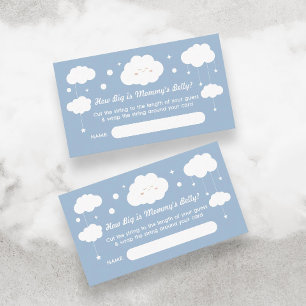 Hoe groot is het Mommy Belly Blue Cloud Baby showe Informatiekaartje