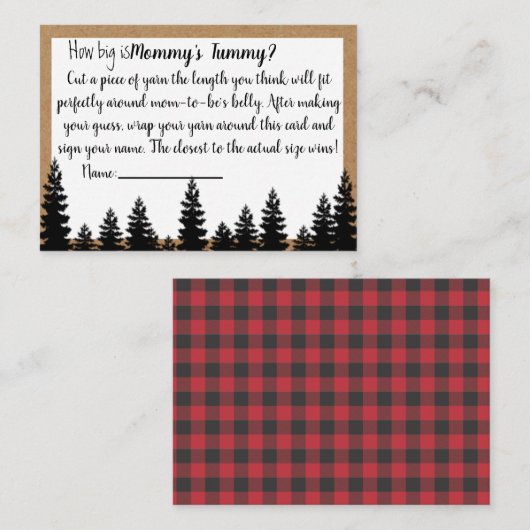 Hoe groot is het Mommys Tummy Baby shower Game? Informatiekaartje (Voorkant / Achterkant)