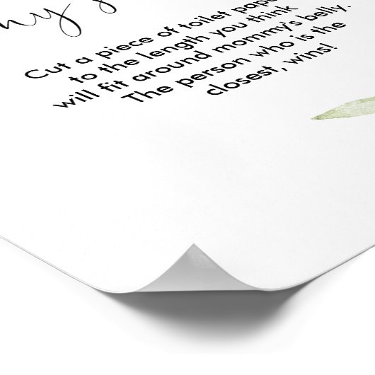 Hoe groot is het poster van mama's baby shower-spe (Hoek)