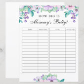 Hoe groot is mama buik. Floral-baby shower (Voorkant / Achterkant)