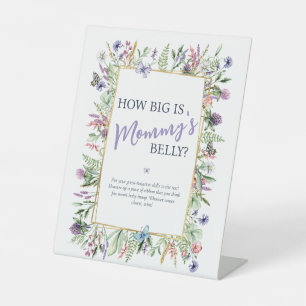 Hoe groot is mama's Belly? BABY SHOWER Reclamebord Met Voetstuk