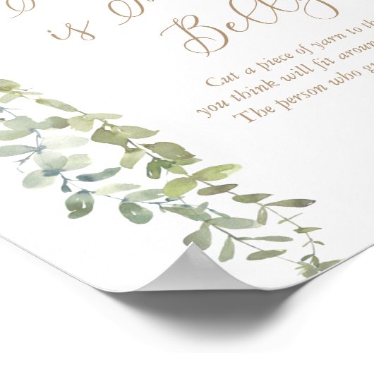 Hoe groot is mama's Belly Blue Balonse Baby shower Poster (Hoek)