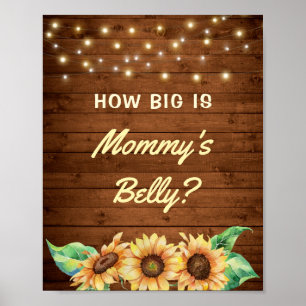 Hoe groot is mama's Belly Sunflower Baby shower? Poster