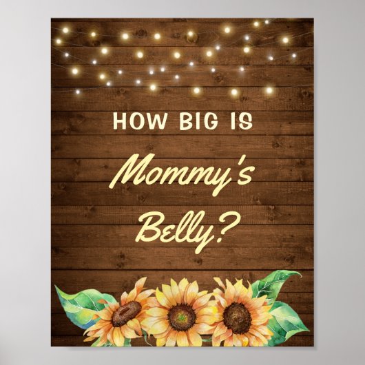 Hoe groot is mama's Belly Sunflower Baby shower? Poster (Voorkant)