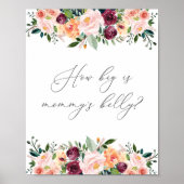 Hoe groot is mama's buik Baby Shower Game Bord Poster (Voorkant)