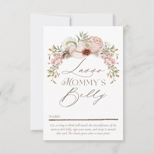 Hoe groot is mama's buik Baby shower Game Kaart (Voorkant)