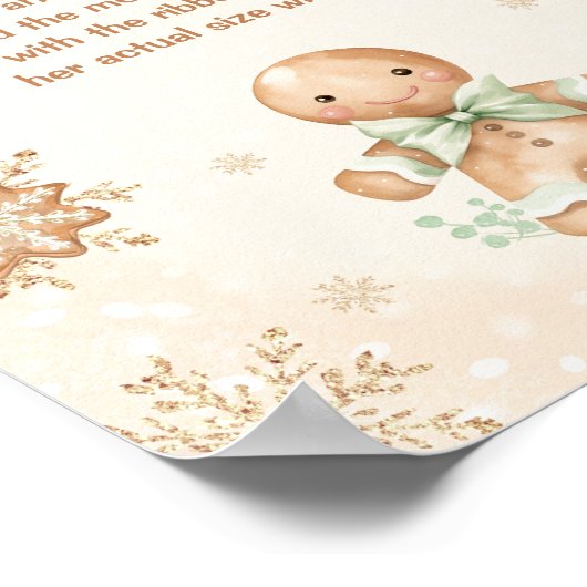 Hoe groot is mama's buik Baby Shower Kerstmis  Poster (Hoek)