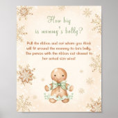 Hoe groot is mama's buik Baby Shower Kerstmis  Poster (Voorkant)