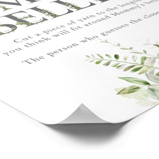 Hoe groot is mama's buik Baby shower Poster (Hoek)