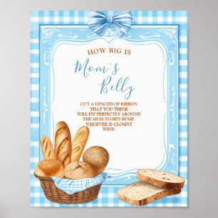Hoe groot is mama's buik Baby Shower Spel Bakker Poster