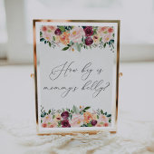 Hoe groot is mama's buik Baby Shower Spel Bord Poster