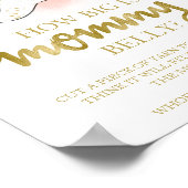 Hoe groot is mama's buik Baby Shower Spel Bord Poster (Hoek)
