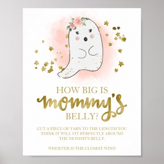 Hoe groot is mama's buik Baby Shower Spel Bord Poster (Voorkant)
