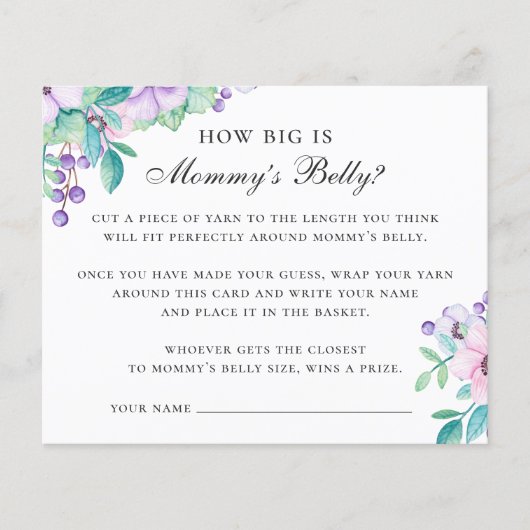 Hoe groot is mama's buik. Baby shower spel met blo Flyer (Voorkant)