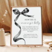 Hoe groot is mama's buik Baby shower spel Poster