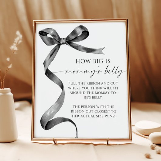 Hoe groot is mama's buik Baby shower spel Poster