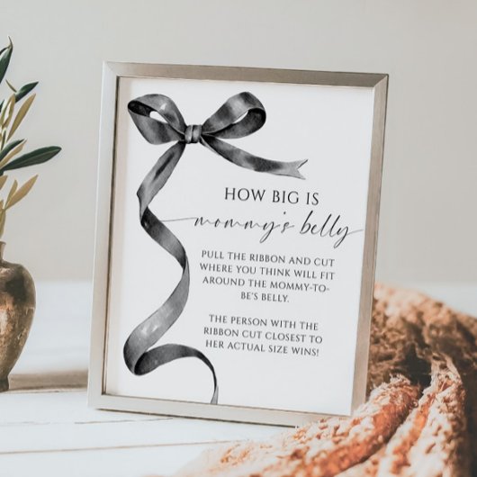 Hoe groot is mama's buik Baby shower spel Poster